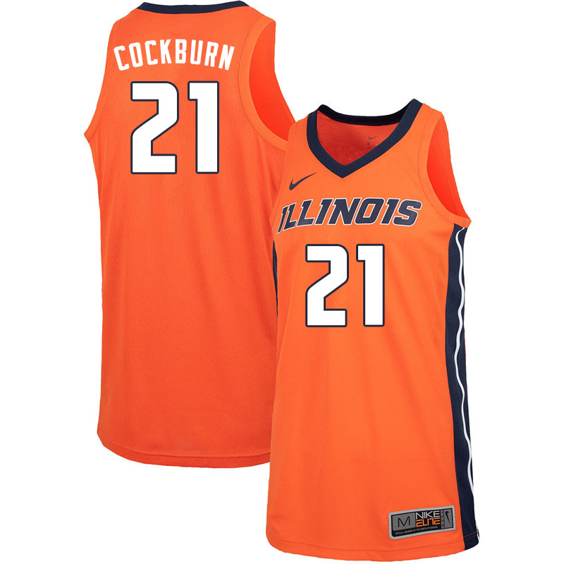 Men #21 Kofi Cockburn Illinois Fighting Illini College Basketball Jerseys Sale-Orange